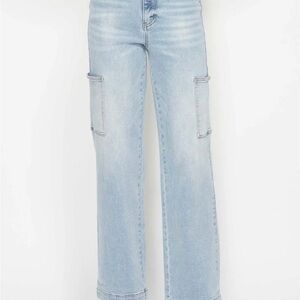 Judy Blue Light Blue Wide-Leg Cargo Jeans
